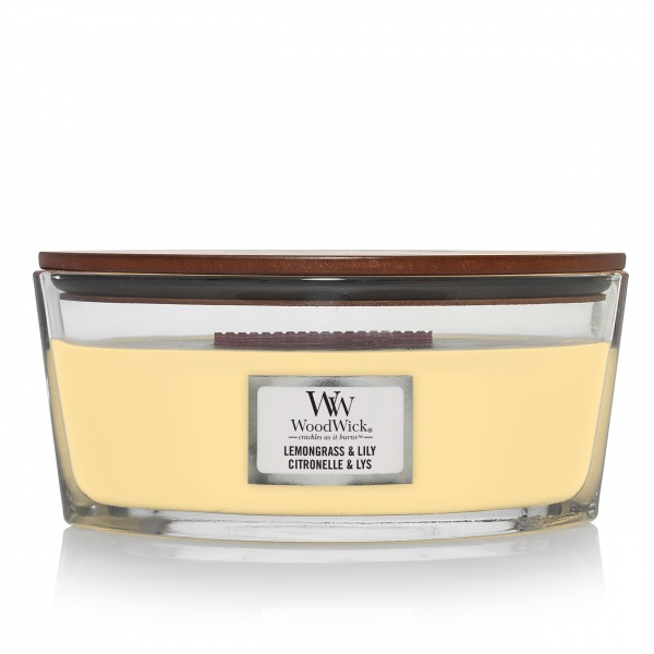 WoodWick - WoodWick Ellipse Scented Candle with Crackling Wick | White Tea & Jasmine | Up