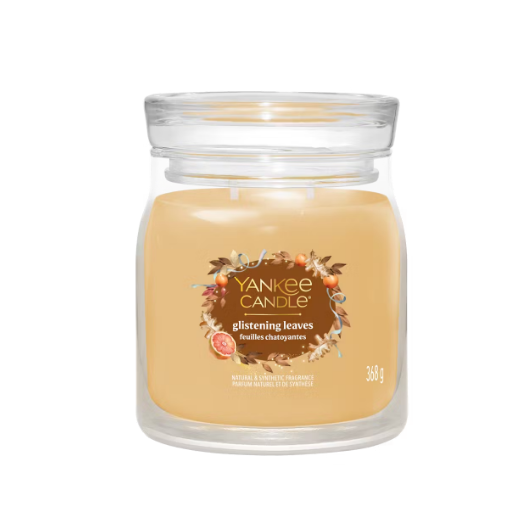 NEW-Glistening Leaves Signature Medium Jar Candle - Image 3