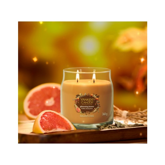 NEW-Glistening Leaves Signature Medium Jar Candle - Image 4