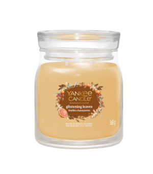 NEW-Glistening Leaves Signature Medium Jar Candle